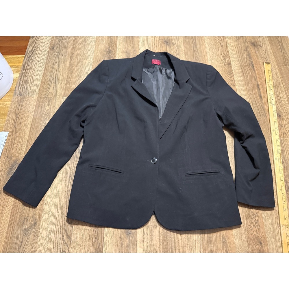 212 Collection Blazer Womens Size 14 Black Blazer Single Button Professional